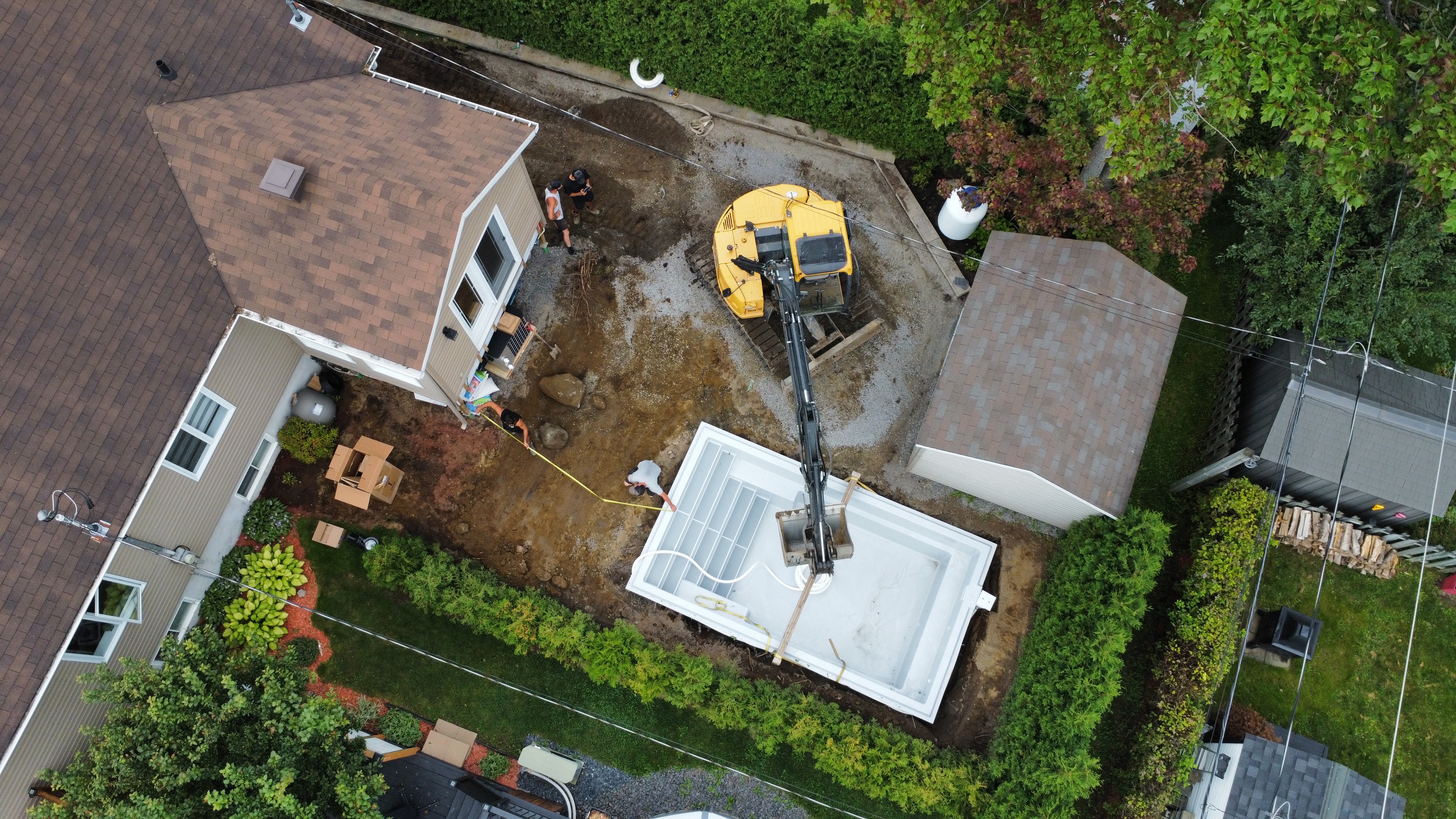 Drone photo installation piscine